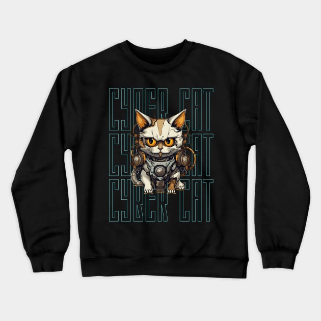 robocat Crewneck Sweatshirt by MetamorphoseHob